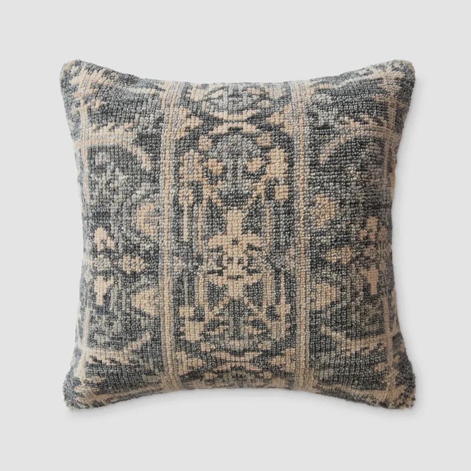 The Citizenry Akira Hand-Knotted Pillow | 20" x 20" | Light Blue