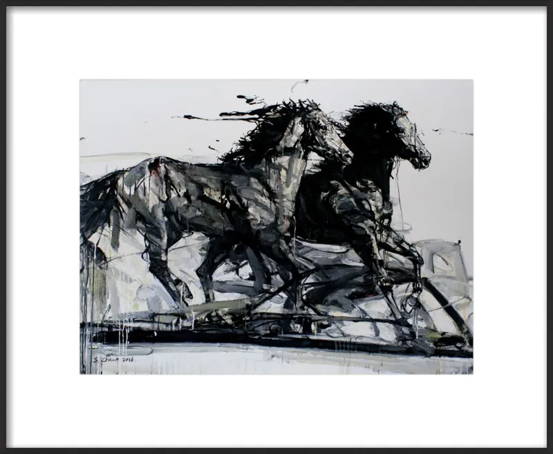 Black Stallions by Shao Y. Zhang for Artfully Walls