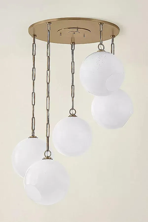 Bramble Seeded Cloud Glass Chain Chandelier