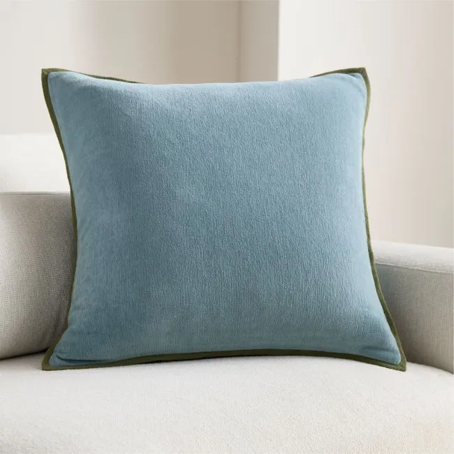 Rete Chenille Border 23"x23" Crystal Blue Throw Pillow with Feather Insert by Venus Williams