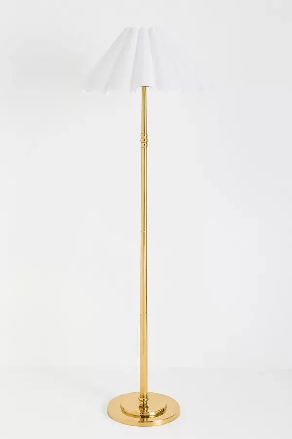 Antique Brass Scallop Shade Classic Floor Lamp
