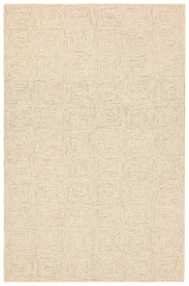 Aleric KAF02 Handmade Geometric White and Gray Area Rug (6'x9')