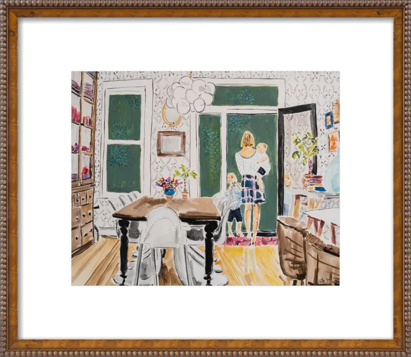 Dining Room with Wallpaper by Kate Lewis for Artfully Walls
