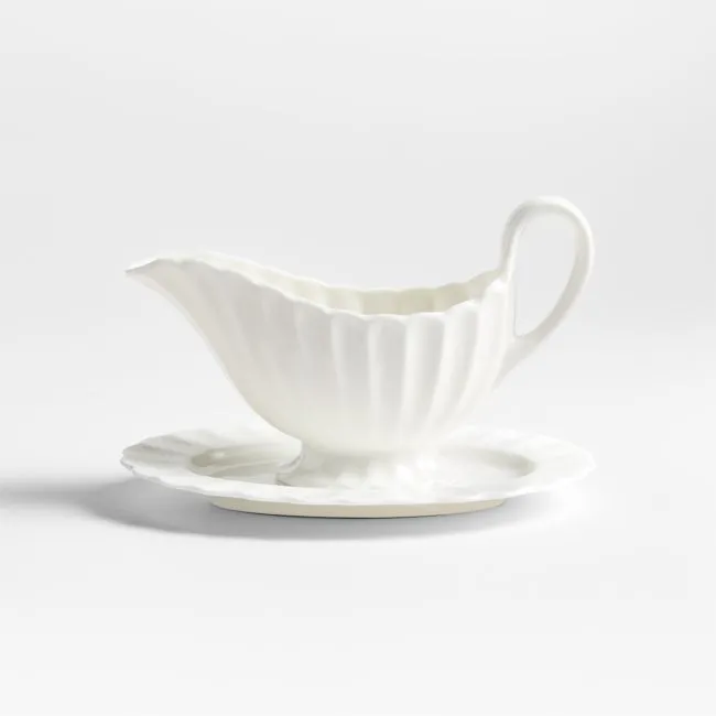 Capella White Bone China Gravy Boat