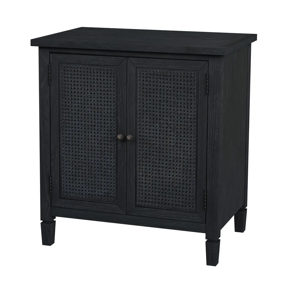 Flagstaff Black Cane Cabinet