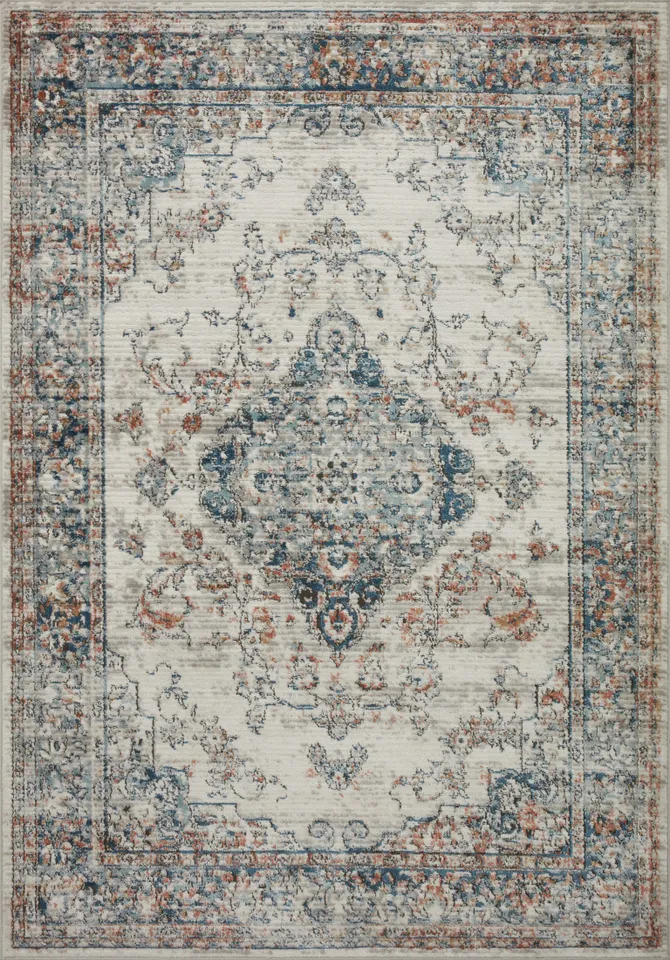 Loloi Bianca Ivory / Ocean 2'-8" x 4'