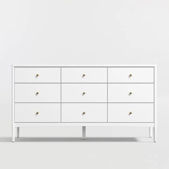Hampshire 64" White Extra Wide 9-Drawer Kids Dresser
