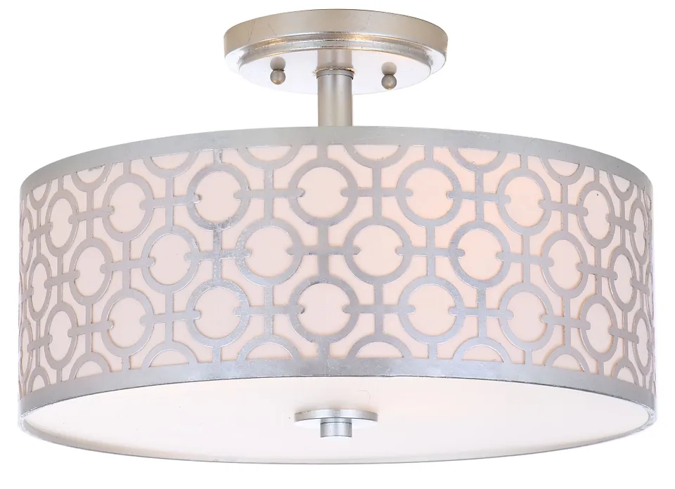 Vera Chain-Link 3 Light 15.5-Inch Diameter Flush Mount - Silver