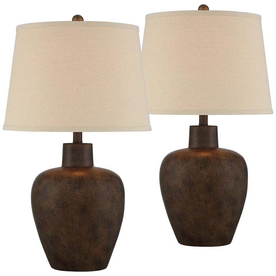 Regency Hill Glenn 27" High Terra Cotta Southwest Table Lamps Set of 2