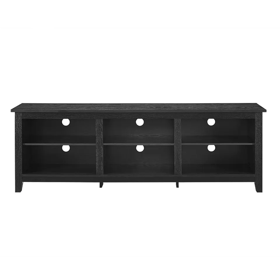 Essential 70" Rustic Wood TV Stand - Black