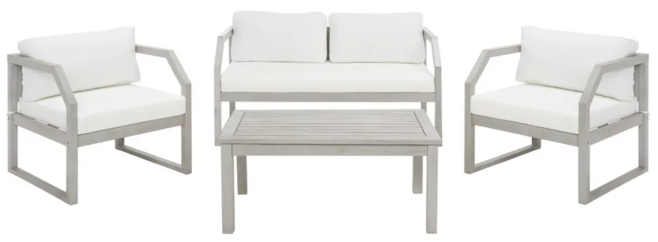 Dren 4 Piece Living Set - Gray/Beige