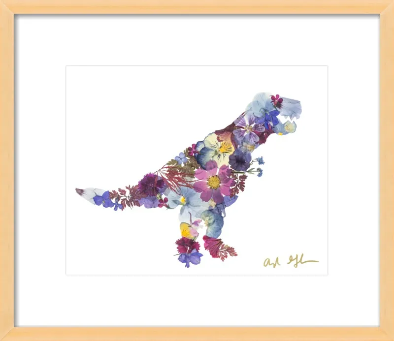 Pressed Flower T-Rex by Ayla Graham for Artfully Walls