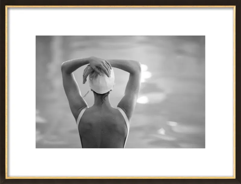 Woman Swimmer in a White Cap by Lucy Snowe for Artfully Walls