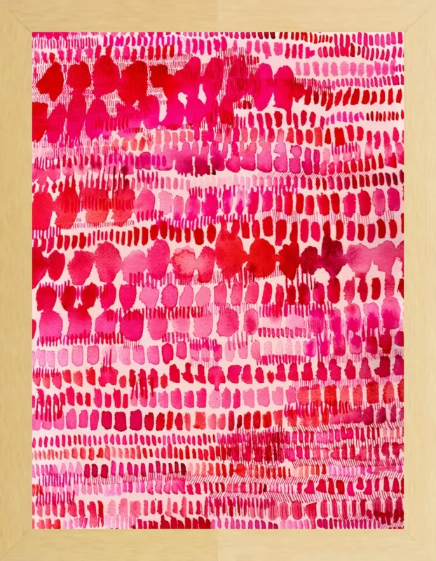 Pink and Red Watercolor Patterns Wall Art  by Paula Mills for Artfully Walls