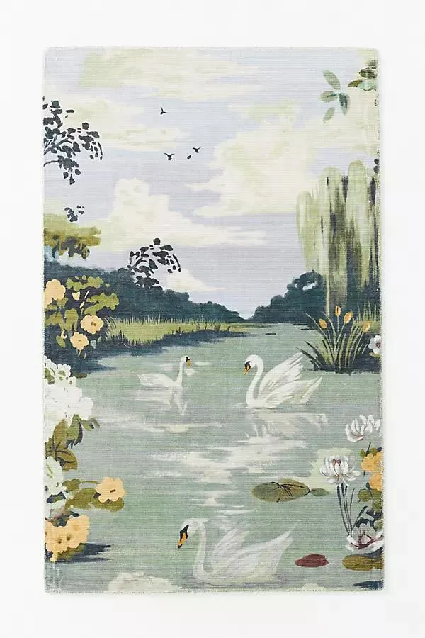 Easy Care Printed Swan Rug