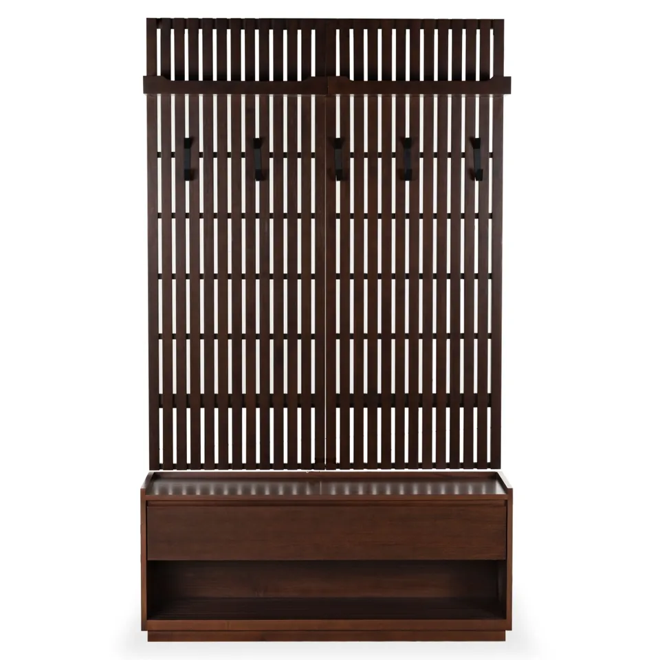 Petrabella Wood Hall Tree - Walnut/Black