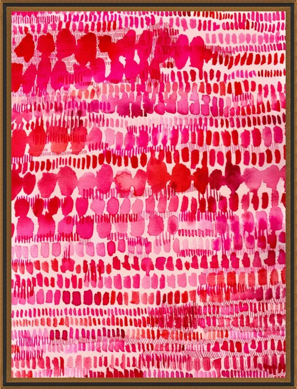 Pink and Red Watercolor Patterns Wall Art  by Paula Mills for Artfully Walls
