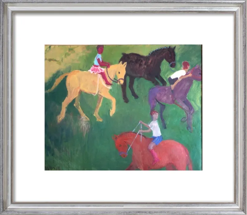 Four Horses, Three Riders by Megan Williamson for Artfully Walls