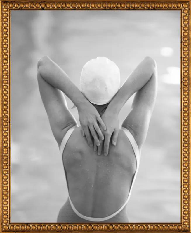 The Swimmer with a white  cap by Lucy Snowe for Artfully Walls