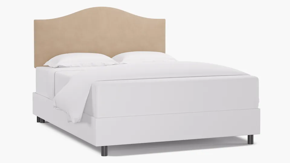 Camelback Headboard, Pearl Classic Velvet, Queen