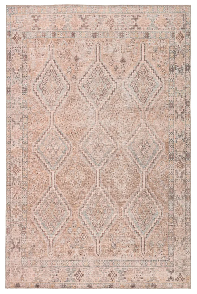Marquesa Trellis Light Pink/ Blue Area Rug (5'X7'6")