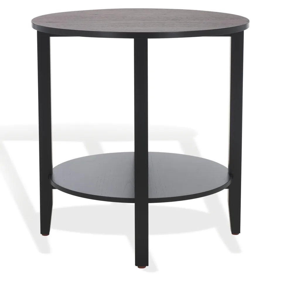 Leonardi Roundd Wood Accent Table - Black