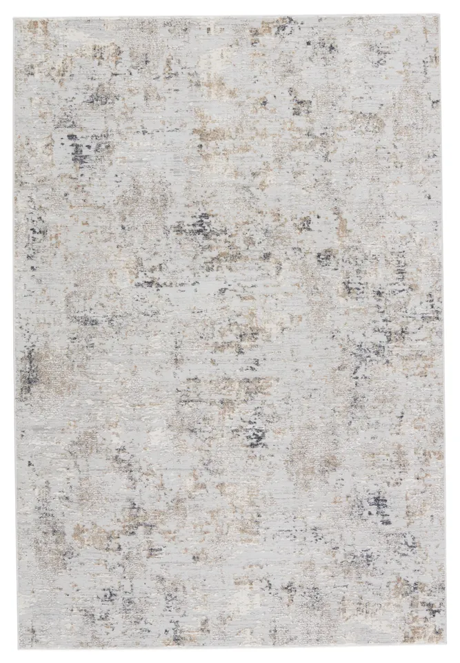 Alcina Abstract Light Gray/ Gold Area Rug (3'11"X5'11")