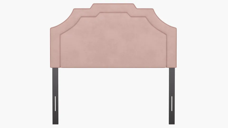 Art Deco Headboard, Blush Classic Velvet, Full