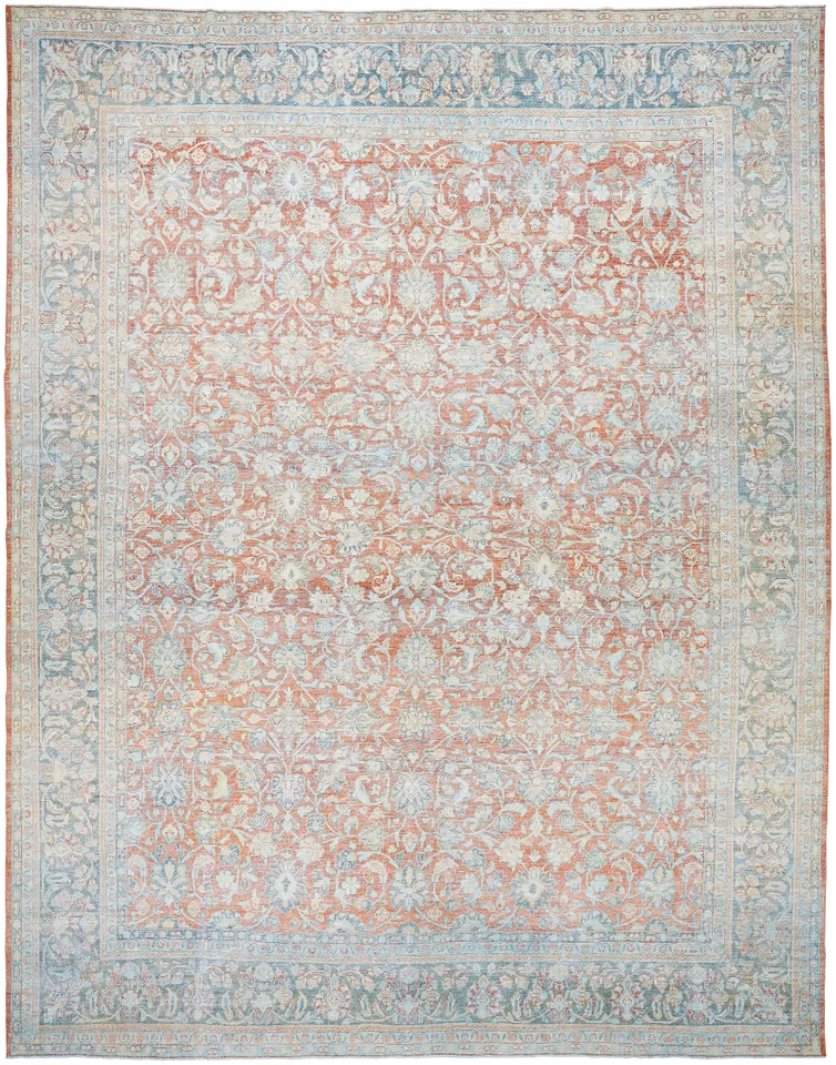 Antique One of a Kind Beige Indoor 10'8" x 13'8" Handmade Rug