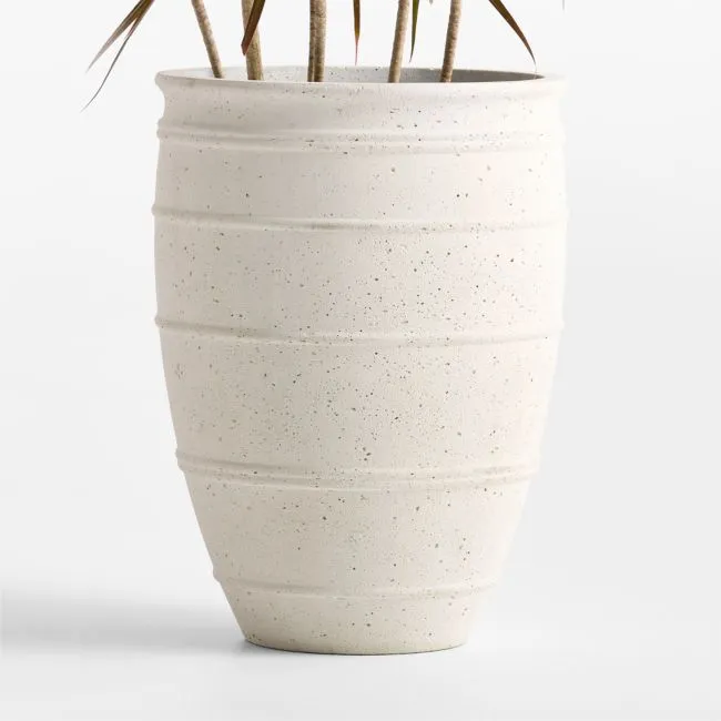 Kina 20.08" x 14.57" White Indoor/Outdoor Fiberstone Planter