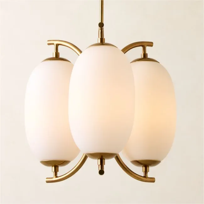 Ovate Glass Pendant Light 17.7"
