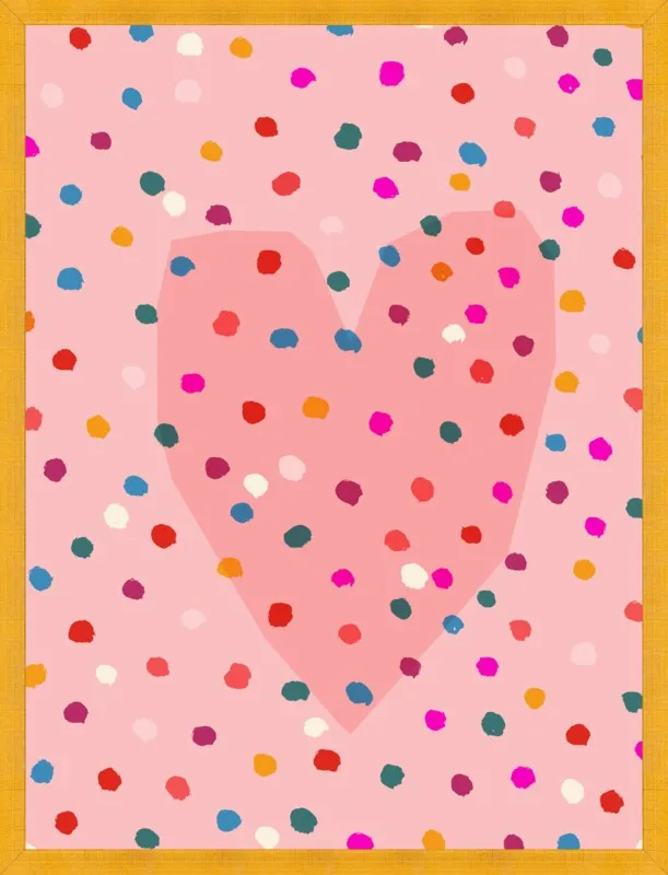 Rainbow Dotty Heart by Paula Mills for Artfully Walls
