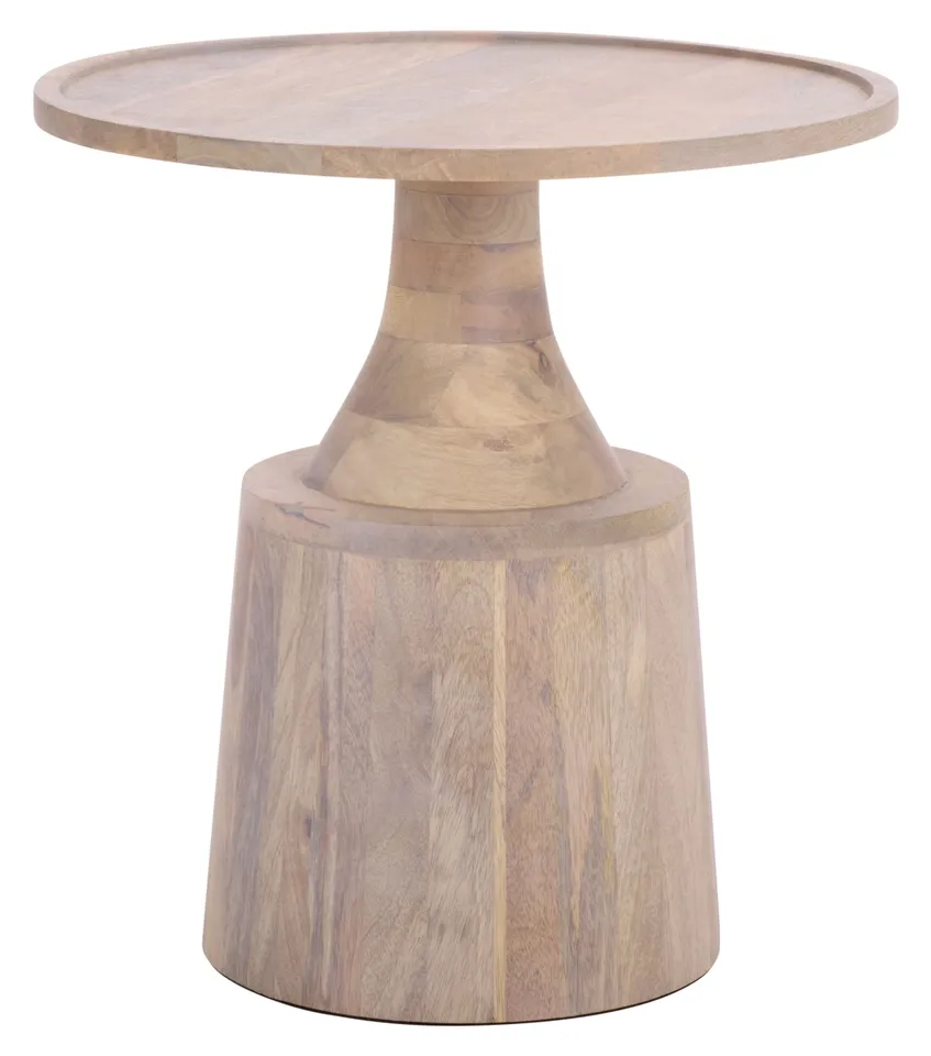 Javier Round Accent Table - White Washed