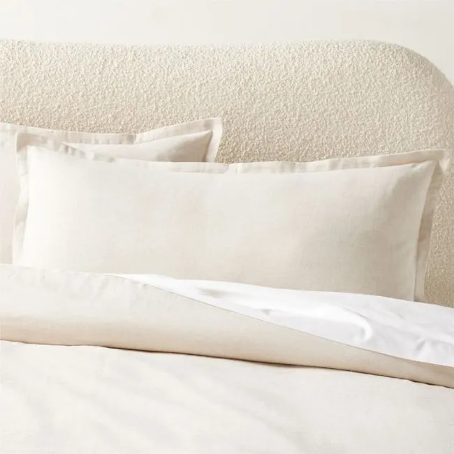 Kellen Organic Cotton-Blend Natural King Pillow Shams Set of 2