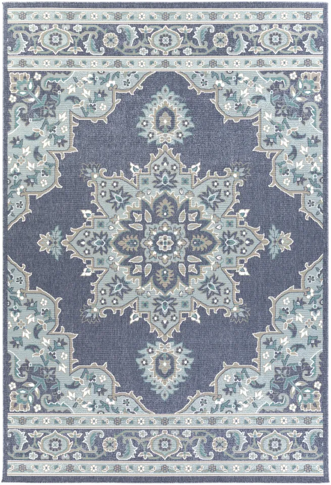 Alfresco Blue Outdoor 8'10" x 12'10" Machine Woven Rug