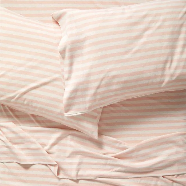 Comfy Tee Pink Stripe 100% Organic Cotton Jersey Kids Full Sheet Set