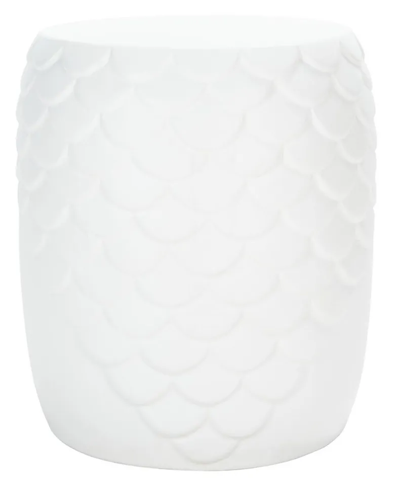 Julyvia Concrete Accent Stool - Ivory