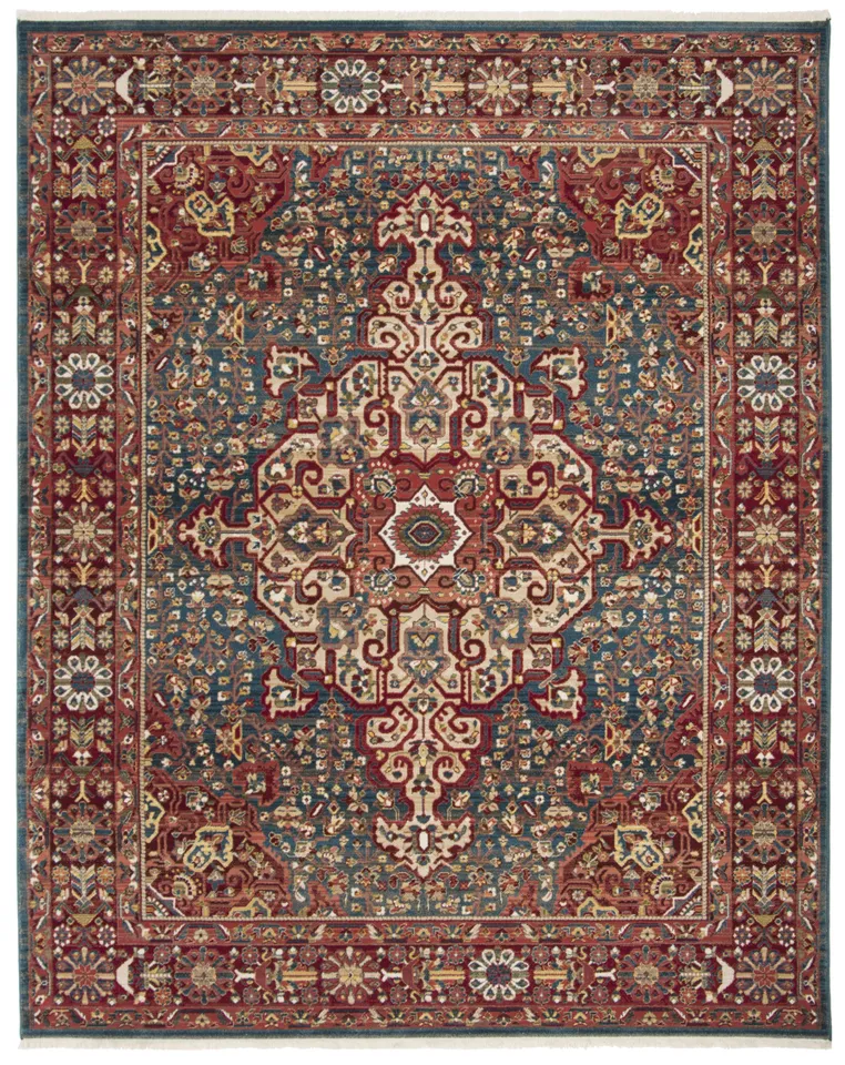 Arlo Home Woven Area Rug, KSN305A, Blue/Red,  8' X 10'