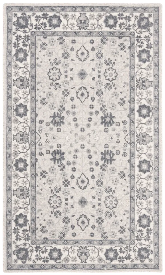 Arlo Home Hand Tufted Area Rug, RVT401G, Ivory/Silver,  3' X 5'
