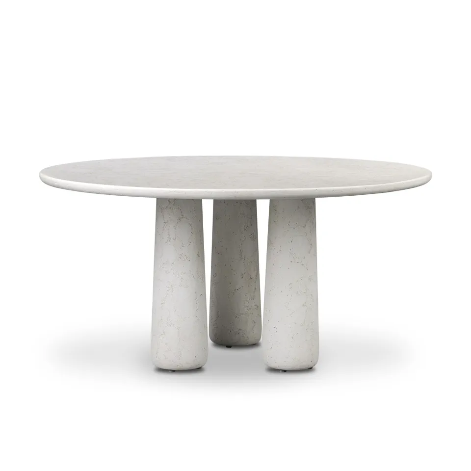 Rye Outdoor Dining Table-60" - Aged White Concrete