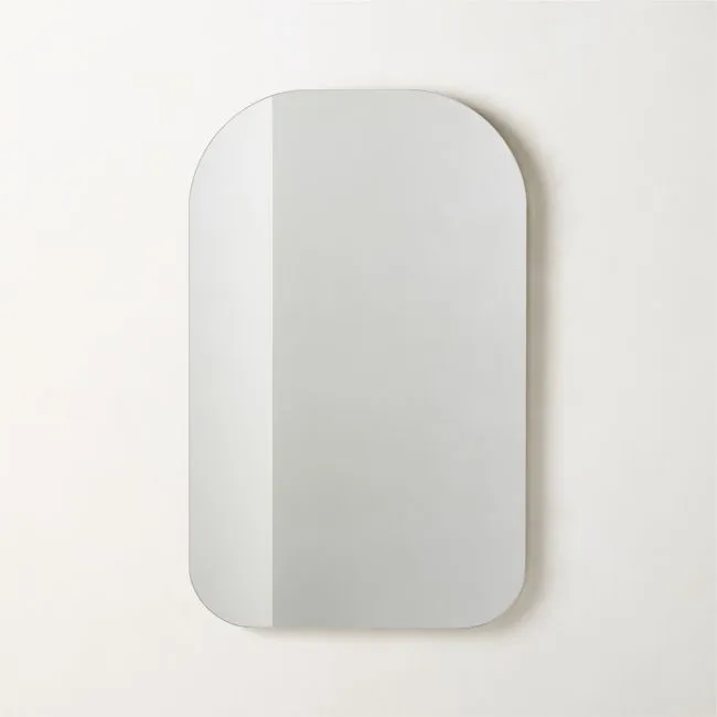 Audre Blackened Brass Arched Wall Mirror 25"x40"