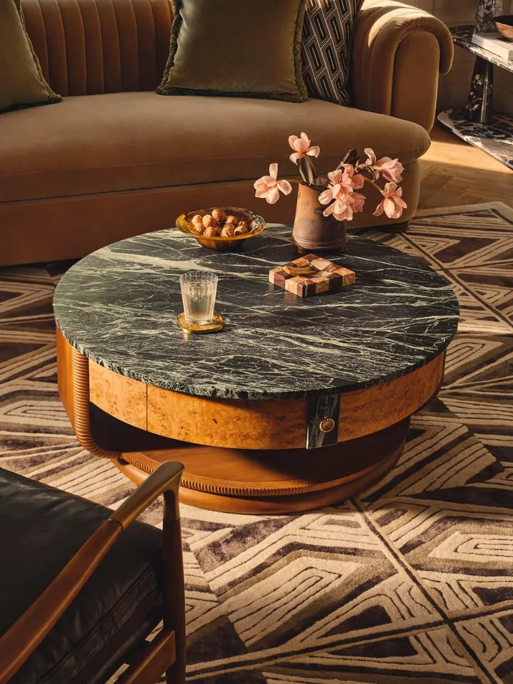 Basil Coffee Table, Napoli Green Marble