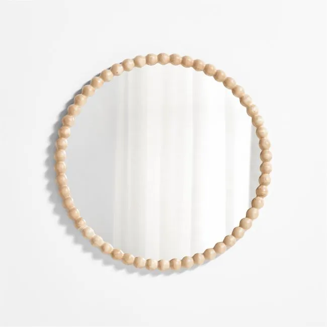 Jenny Lind Maple Wood 30" Round Kids Wall Mirror