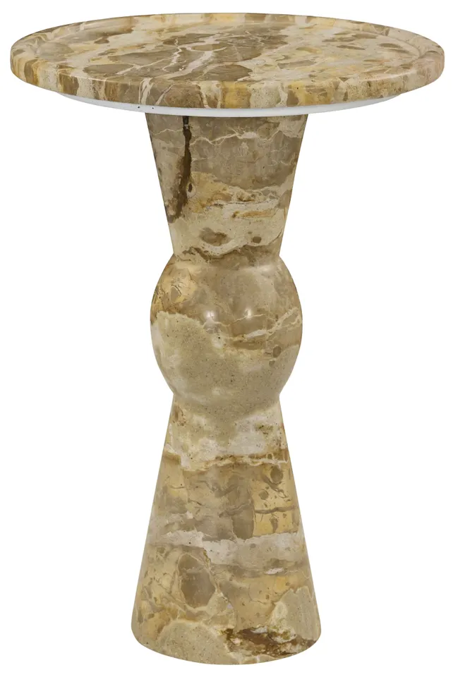 Safavieh Couture Zuria Round Marble Accent Table, Beige