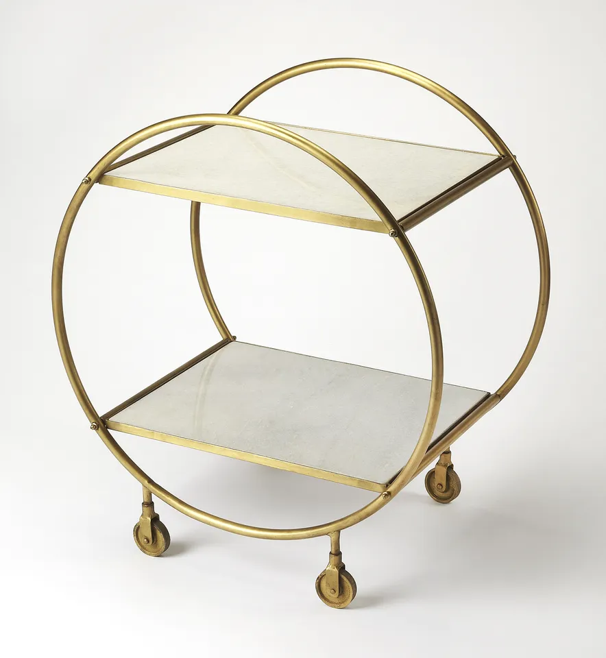 Orian Marble and Metal Bar Cart