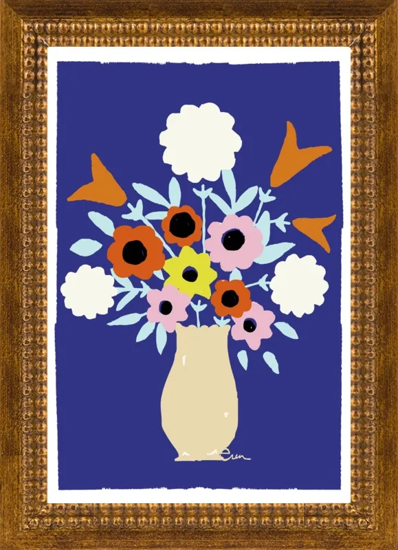 Spring Floral Blue by Erin Flett for Artfully Walls