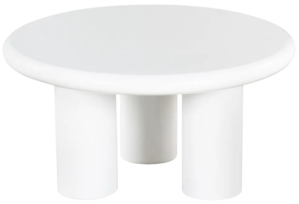 Lollita Round Concrete Coffee Table - White