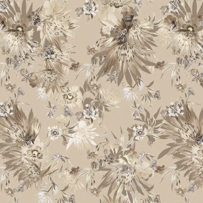 Jungle Bloom Neutral Wallpaper