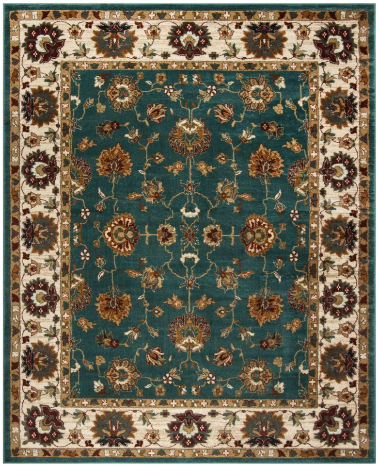 Arlo Home Woven Area Rug, SMT292T, Teal/Ivory,  9' X 12'