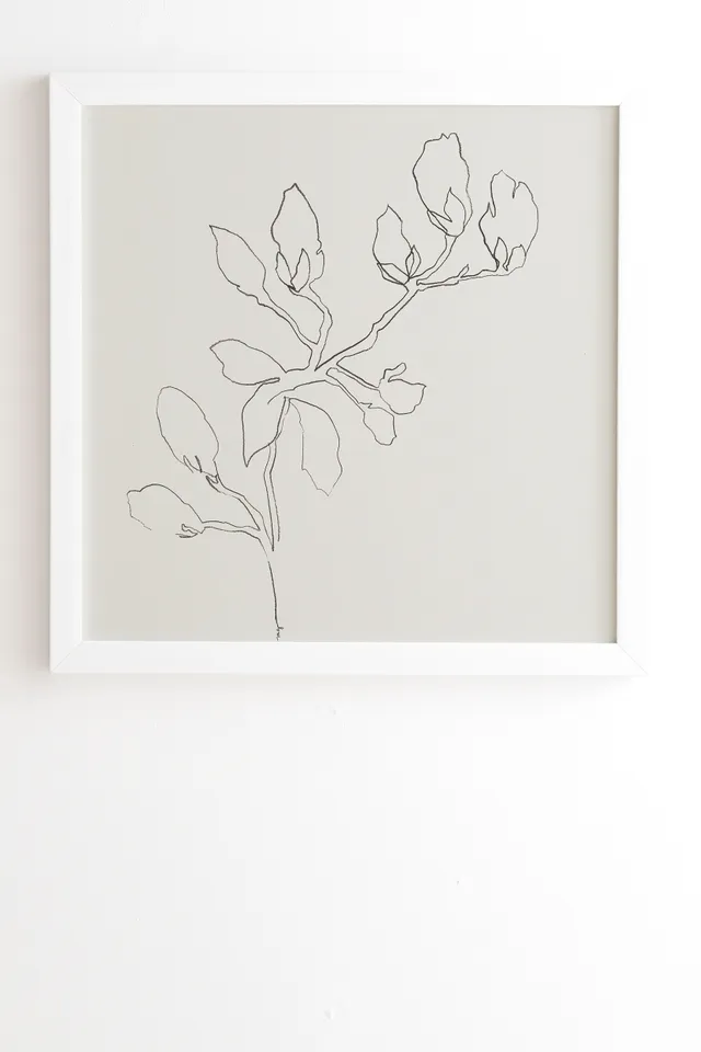 Floral Study No 3 by Megan Galante - Framed Wall Art Basic White 20" x 20"
